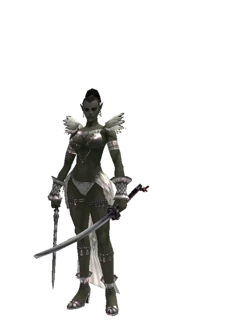 Stormbringer*Katana on a female Orc mystic, front view