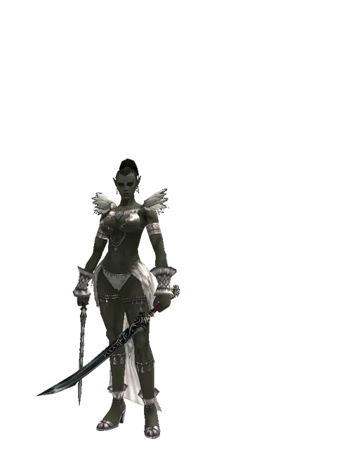 Stormbringer*Samurai Long sword on a female Orc mystic, front view