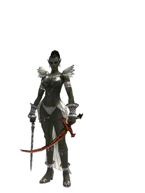Stormbringer*Shamshir on a female Orc mystic, front view