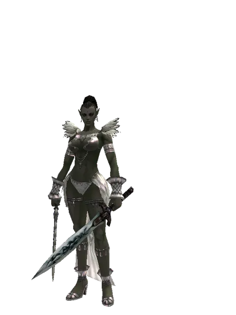 Stormbringer*Tsurugi on a female Orc mystic, front view