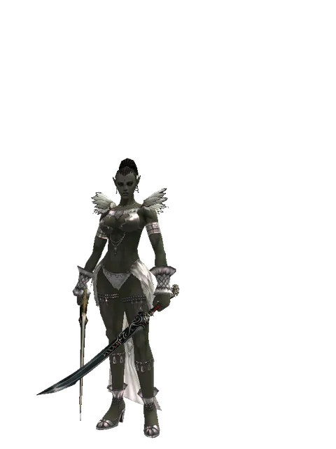 Sword of Delusion*Samurai Long Sword on a female Orc mystic, front view