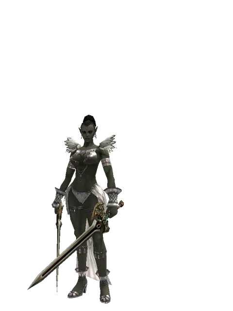 Sword of Delusion*Sword of Delusion on a female Orc mystic, front view