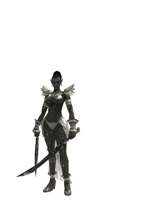 Sword of Limit*Samurai Long Sword on a female Orc mystic, front view