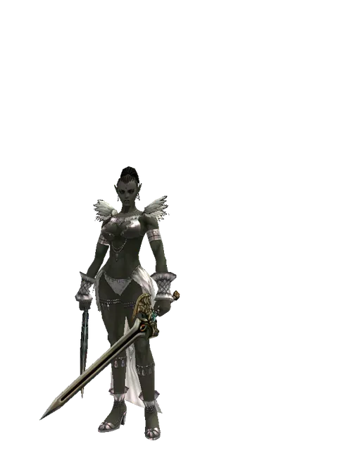 Sword of Limit*Sword of Delusion on a female Orc mystic, front view