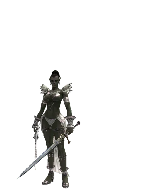 Tallum Blade*Dark Legion's Edge on a female Orc mystic, front view