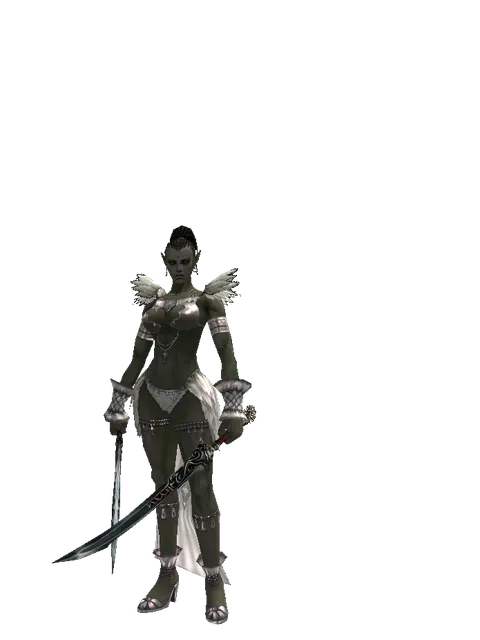 Tsurugi*Samurai Long Sword on a female Orc mystic, front view