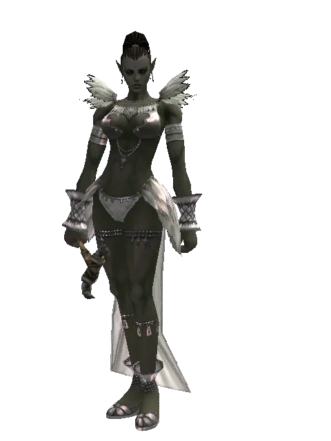 Buffalo's Horn on a female Orc mystic, front view