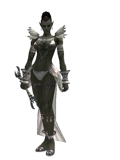 Divine Tome on a female Orc mystic, front view
