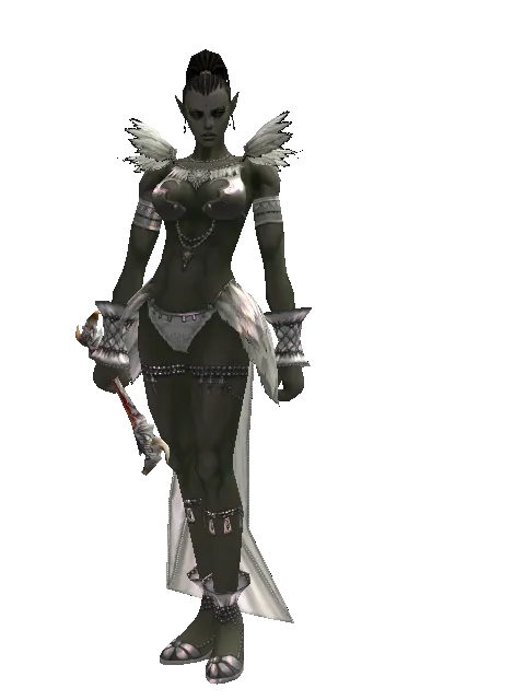 Tome of Blood on a female Orc mystic, front view