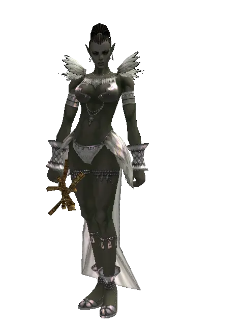 Voodoo Doll on a female Orc mystic, front view