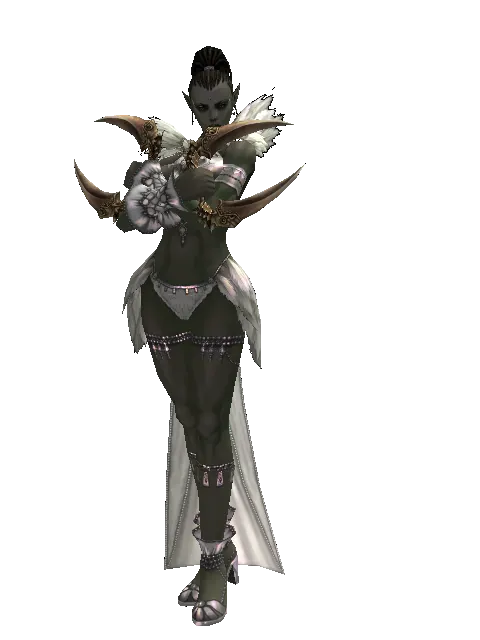 Fisted Blade on a female Orc mystic, front view