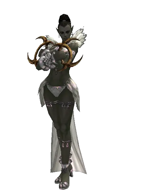 Improved Viper Fang on a female Orc mystic, front view