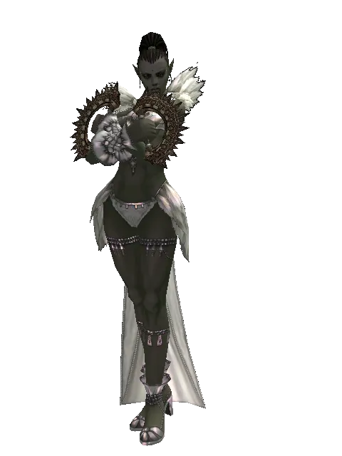 Knuckle Duster on a female Orc mystic, front view