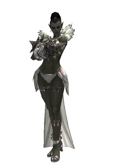 Scallop Jamadhr on a female Orc mystic, front view