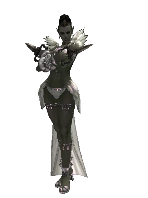 Single-Edged Jamadhr on a female Orc mystic, front view