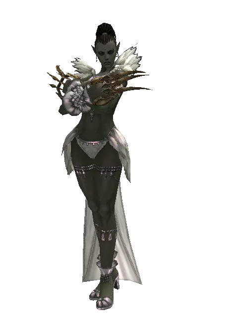 Traveler's Jamadhr on a female Orc mystic, front view