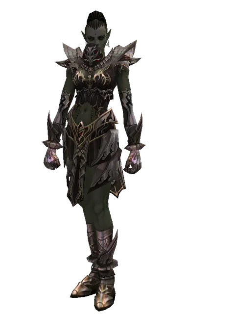 Apella (heavy armor) on a female Orc mystic, front view
