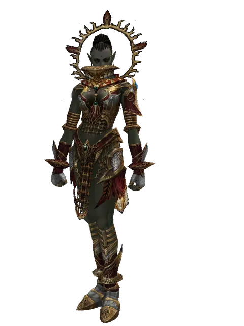 Dynasty [Bard] (heavy armor) on a female Orc mystic, front view