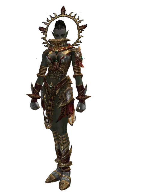 Dynasty Platinum [Bard] (heavy armor) on a female Orc mystic, front view