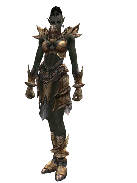 Imperial Crusader Set on a female Orc mystic, front view