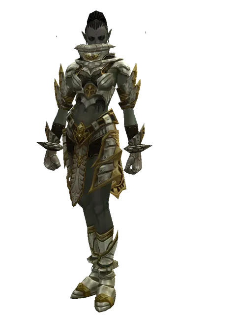 Majestic Plate Set on a female Orc mystic, front view