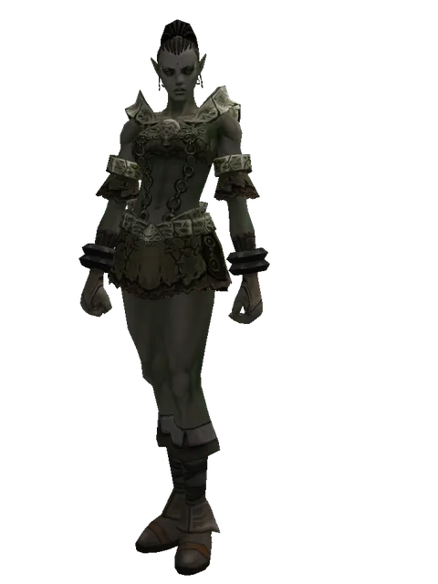 Mithril Set - Heavy on a female Orc mystic, front view