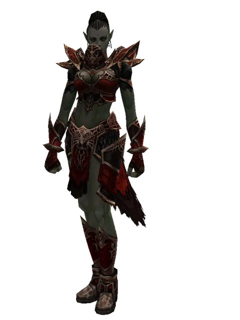 Set of Nightmare on a female Orc mystic, front view