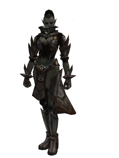 Tallum Plate Set on a female Orc mystic, front view