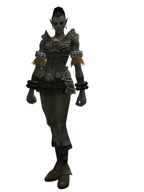 Bone (light armor) on a female Orc mystic, front view