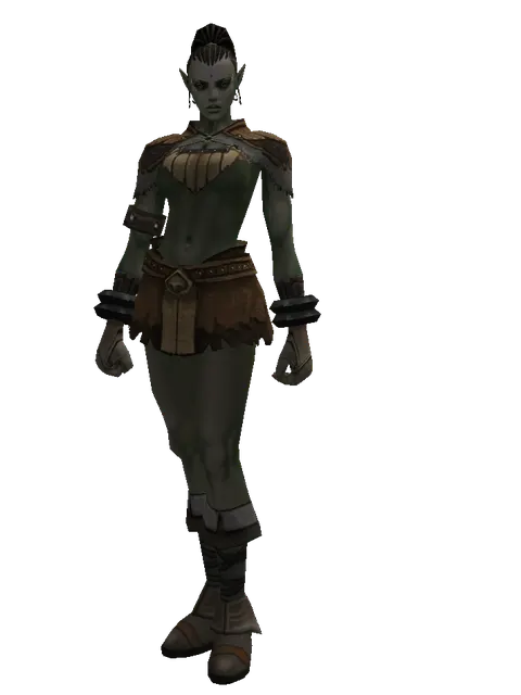 Cotton (light armor) on a female Orc mystic, front view