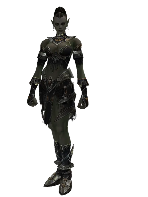 Dark Crystal Leather Set on a female Orc mystic, front view