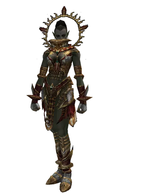 Dynasty Leather Set on a female Orc mystic, front view