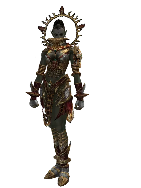 Dynasty Jeweled [Bow Master] (light armor) on a female Orc mystic, front view