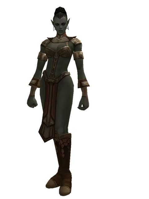 Manticore Skin Set on a female Orc mystic, front view