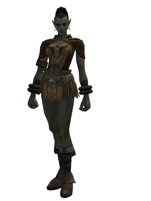 Puma Skin (light armor) on a female Orc mystic, front view