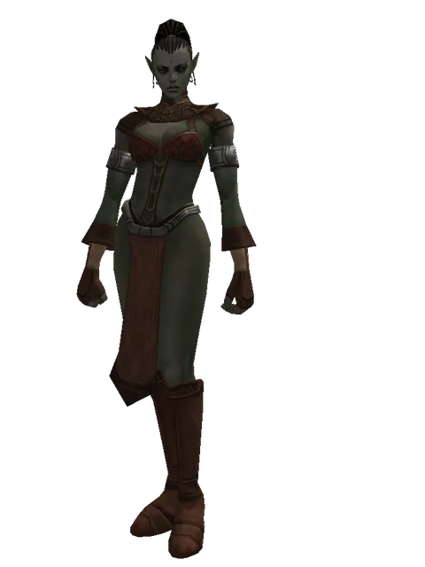 Salamander (light armor) on a female Orc mystic, front view