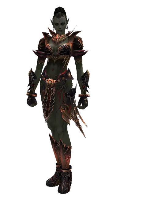 Vesper (light armor) on a female Orc mystic, front view