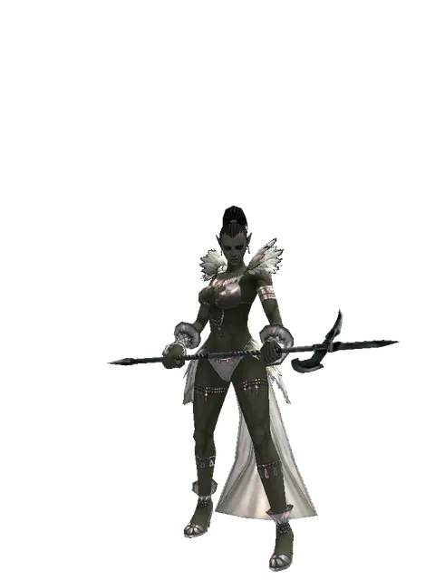 Bec de Corbin on a female Orc mystic, front view