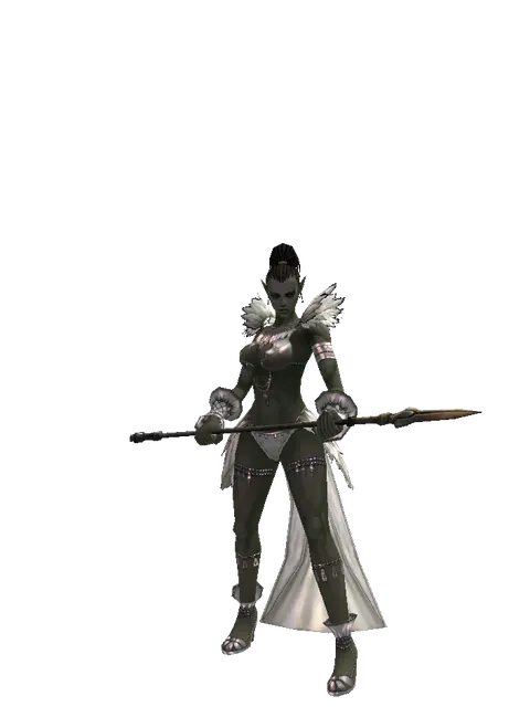 Great Spear on a female Orc mystic, front view