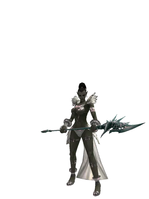 Tiphon's Spear on a female Orc mystic, front view