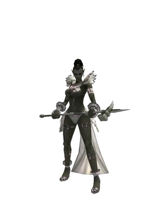 War Hammer on a female Orc mystic, front view