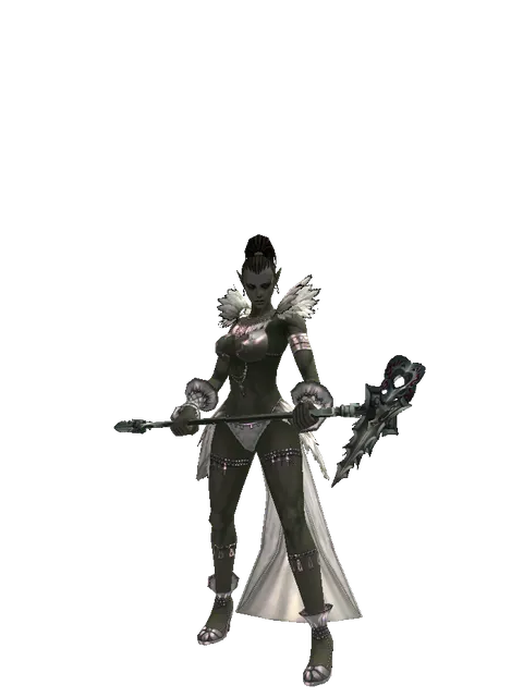 Widow Maker on a female Orc mystic, front view
