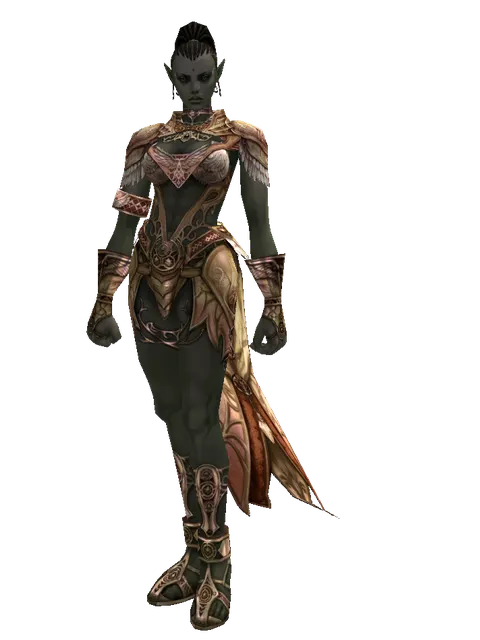 Major Arcana Robe Set on a female Orc mystic, front view