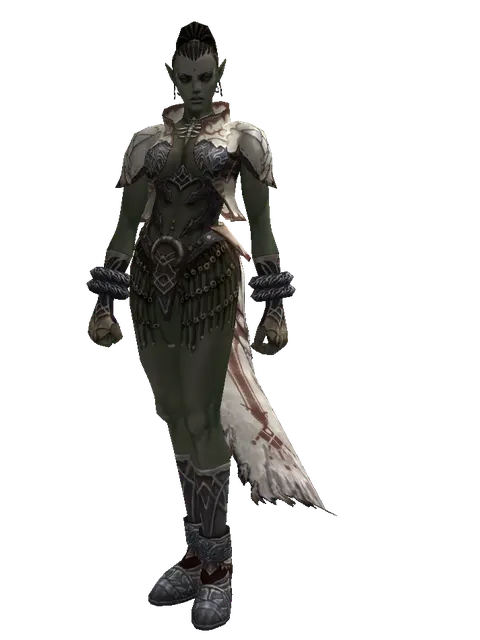 Avadon Robe Set on a female Orc mystic, front view