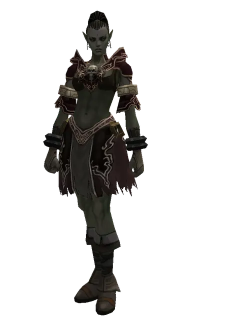 Cursed (robe) on a female Orc mystic, front view
