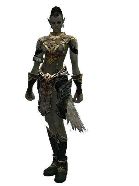 Dark Crystal Robe Set on a female Orc mystic, front view