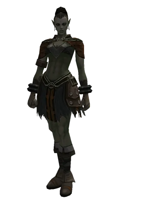 Set of Devotion on a female Orc mystic, front view