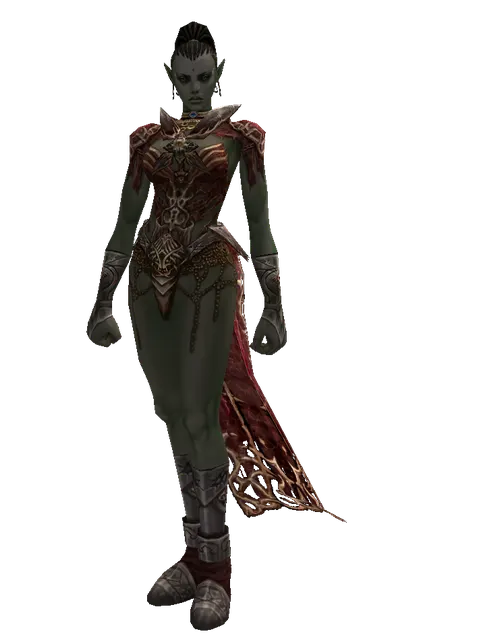 Set of Doom on a female Orc mystic, front view