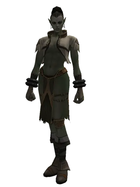 Feriotic (robe) on a female Orc mystic, front view