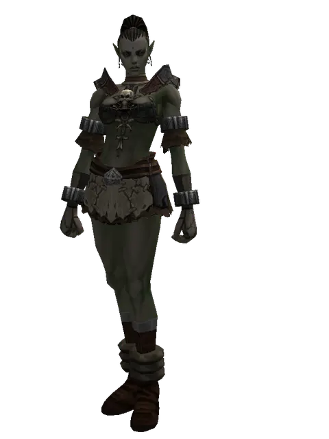 Set of Knowledge on a female Orc mystic, front view